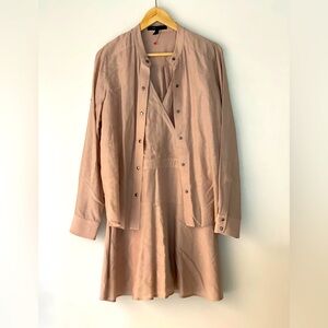 BCBGMaxazria Tamera Cupro Cotton Dress Shirt attached